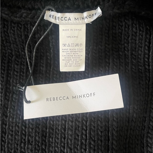 Rebecca Minkoff NWT Knit Poncho in Black Women’s OneSize Fits Most. - Picture 7 of 8